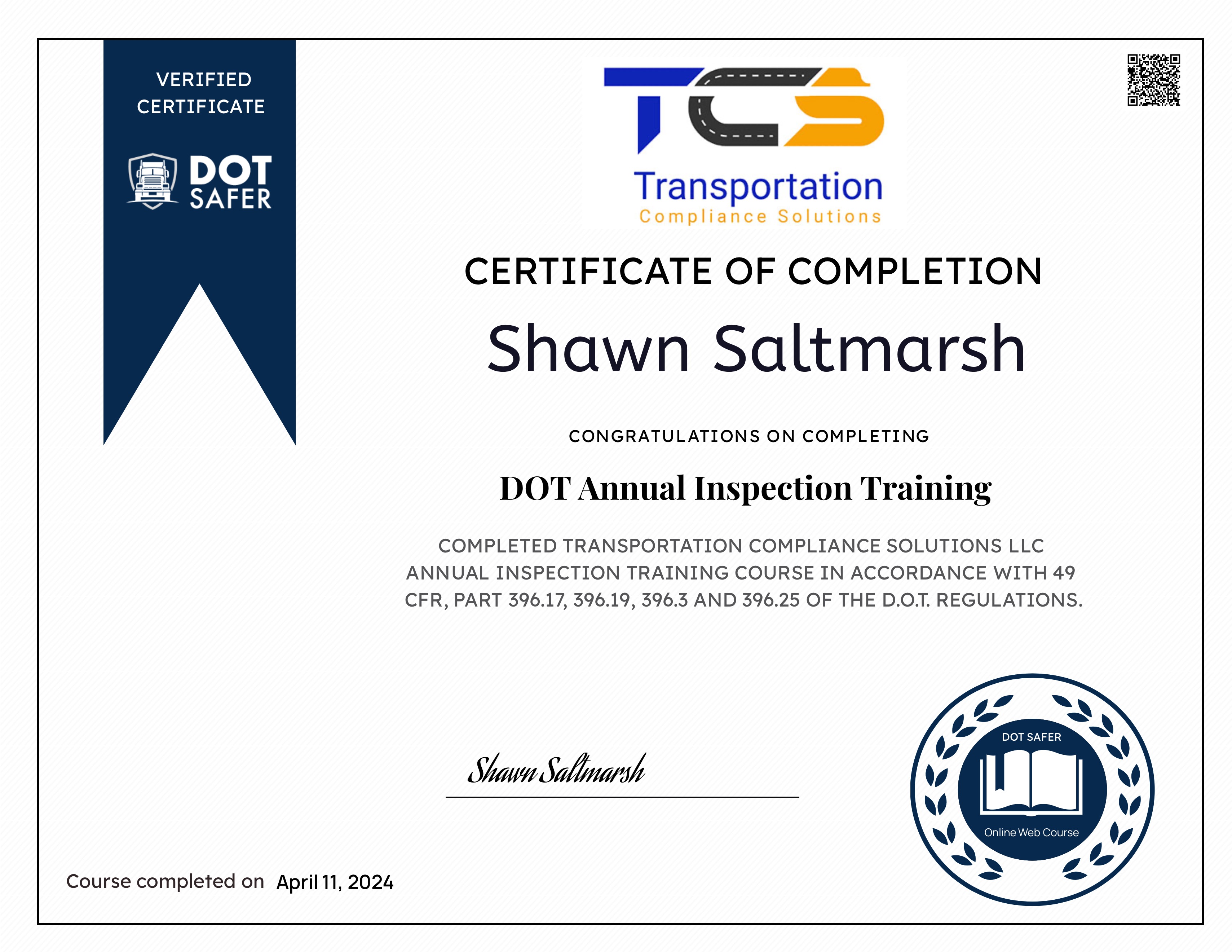 DOT Annual Inspection Training